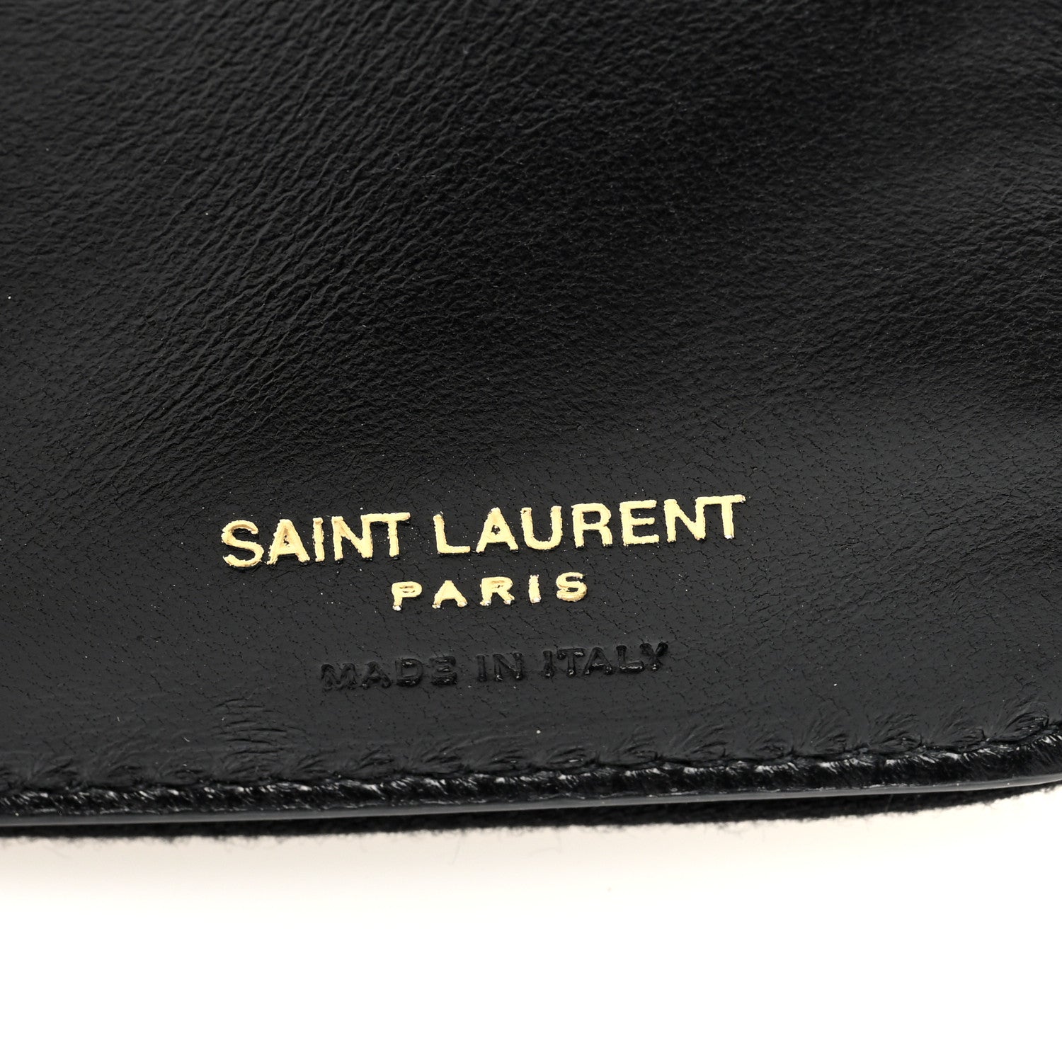 Saint Laurent Lambskin Matelasse Chevron Monogram Compact Zip Around Wallet Black 7 of 8