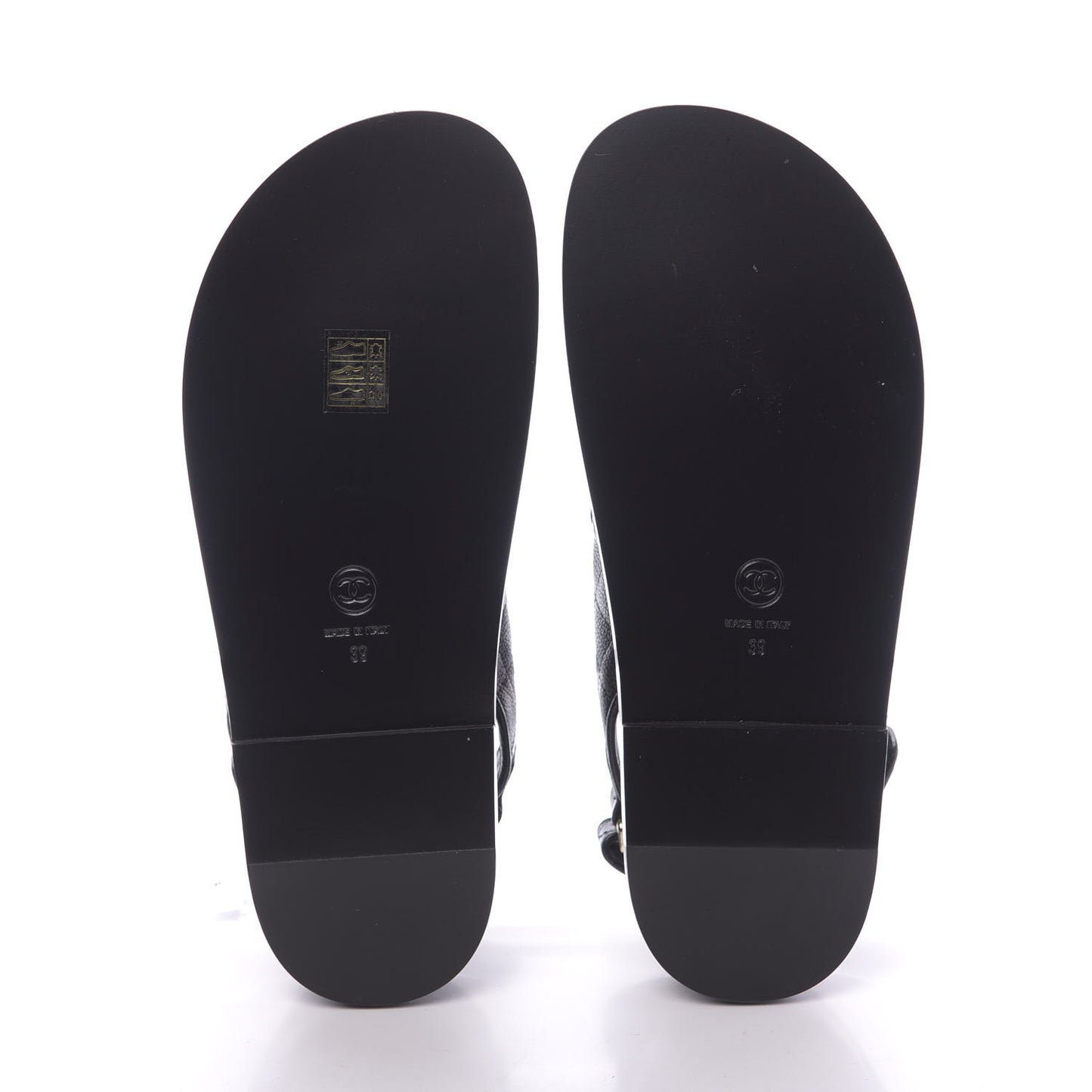Grained Calfskin Velcro Dad Sandals 39 Black