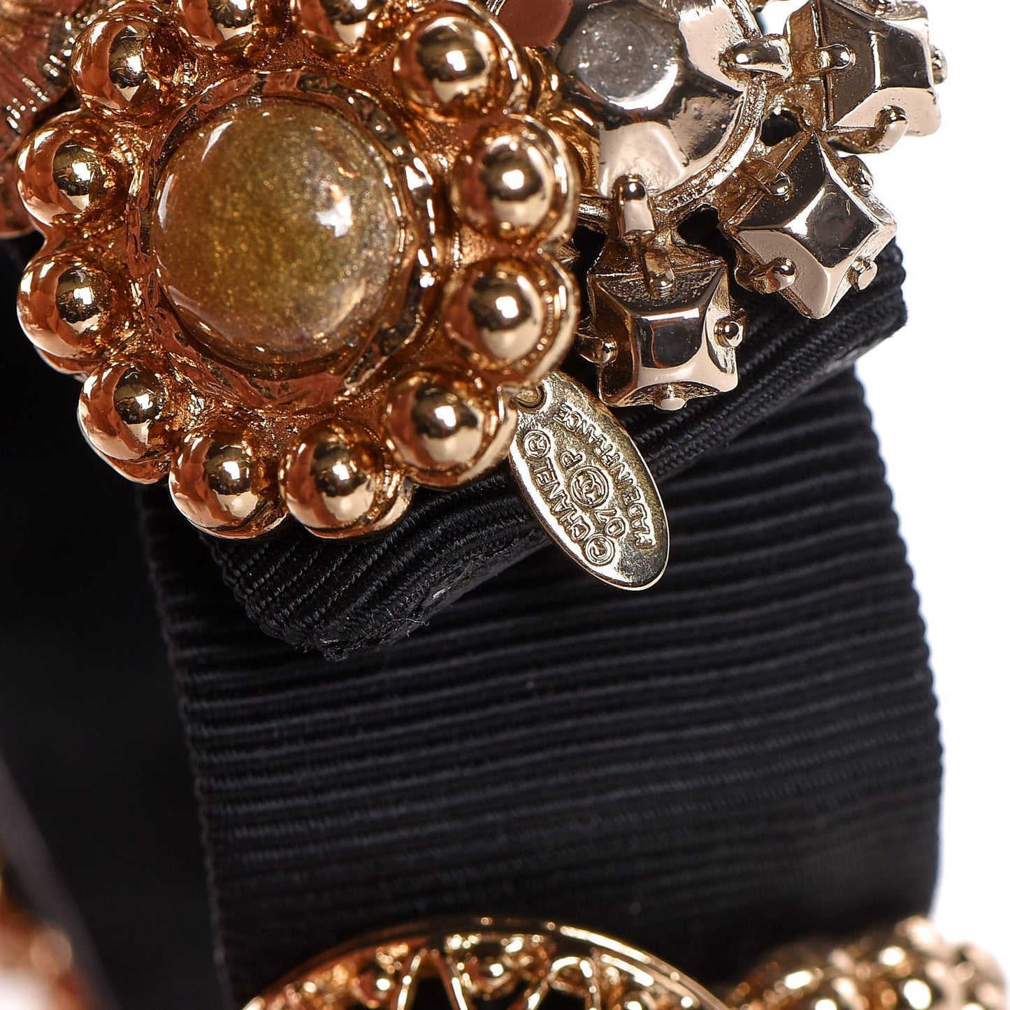 Gripoix Poured Glass Camellia Bracelet Gold