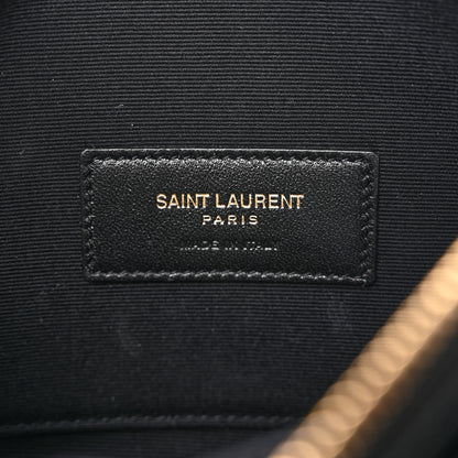 Saint Laurent Grain De Poudre Chevron Monogram Large Bill Pouch Black 6 of 10