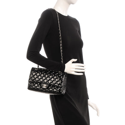 Chanel Patent Quilted Medium Double Flap Black 2 of 8