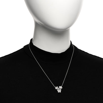 Graff 18K White Gold Diamond Wildflower Cluster Pendant Necklace 2 of 4