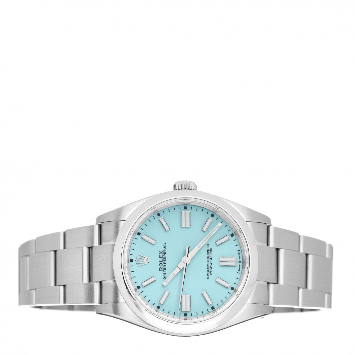 Rolex Stainless Steel 36mm Oyster Perpetual Watch Turquoise 126000 2 of 5