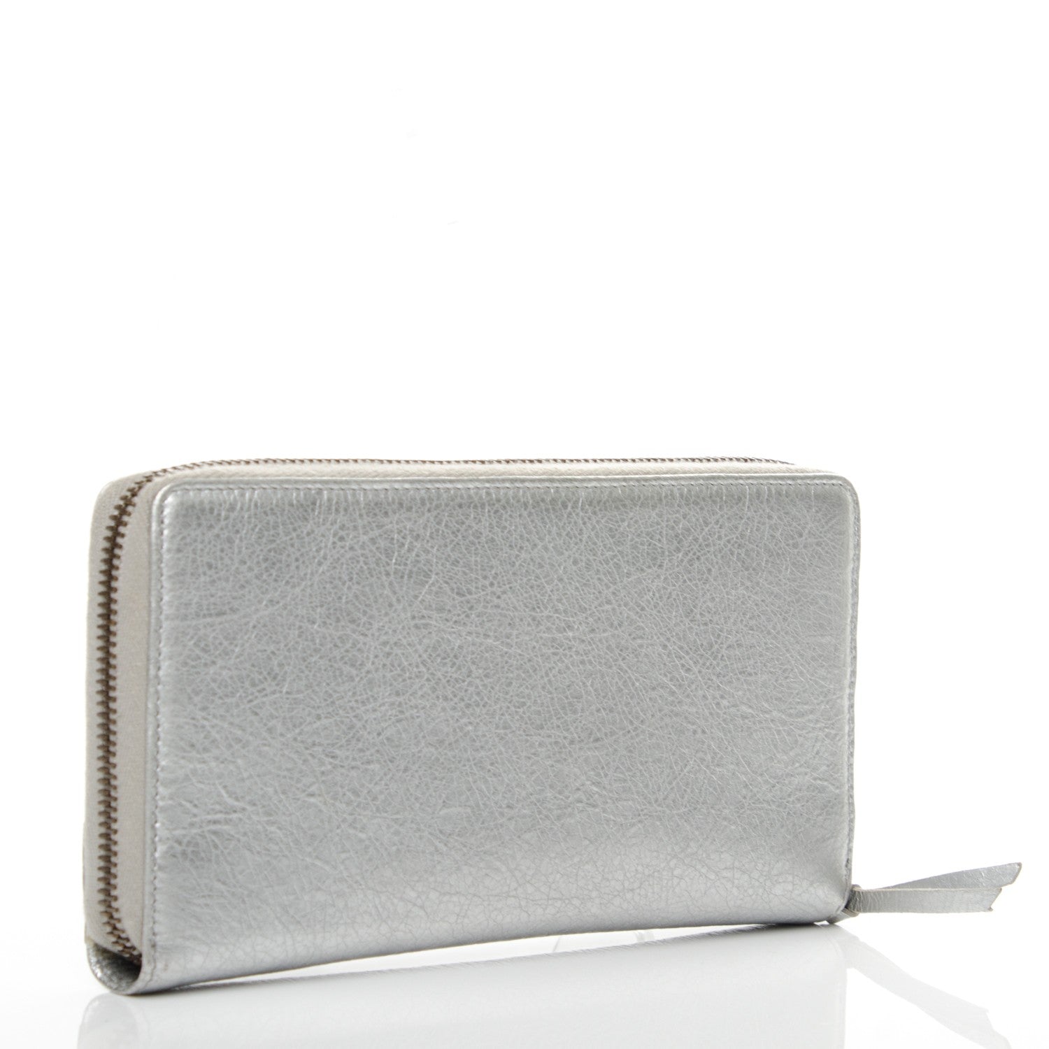 Balenciaga Agneau Classic Hardware Continental Zip Around Wallet Gris Aluminum 3 of 7