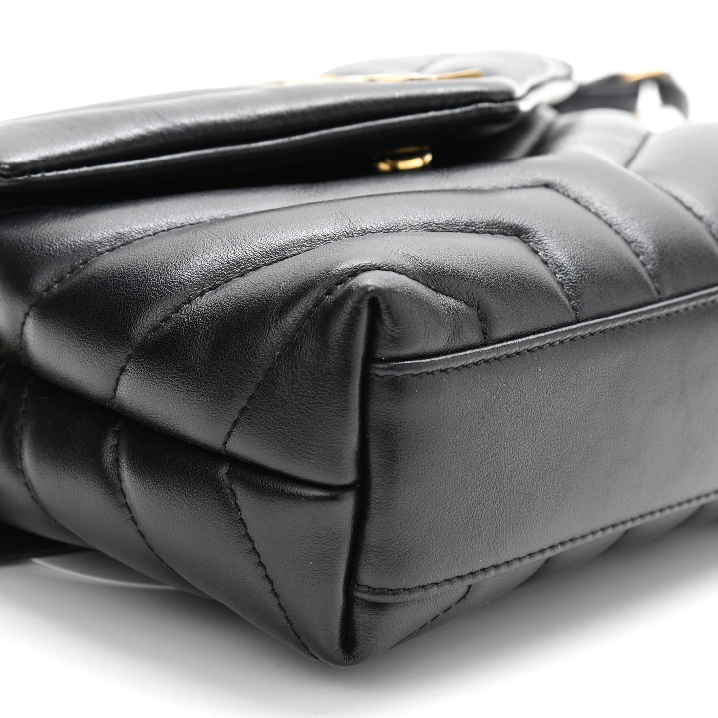 Calfskin Y Quilted Monogram Toy Loulou Crossbody Bag Black