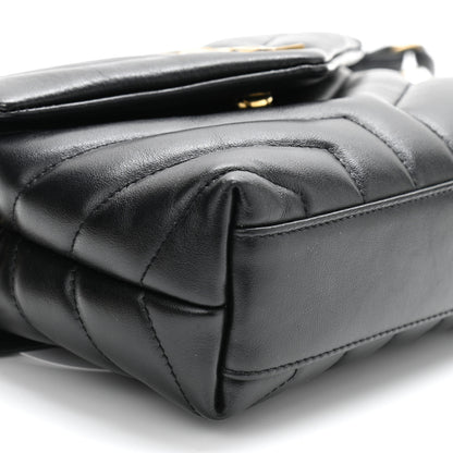Saint Laurent Calfskin Y Quilted Monogram Toy Loulou Crossbody Bag Black 20 of 21