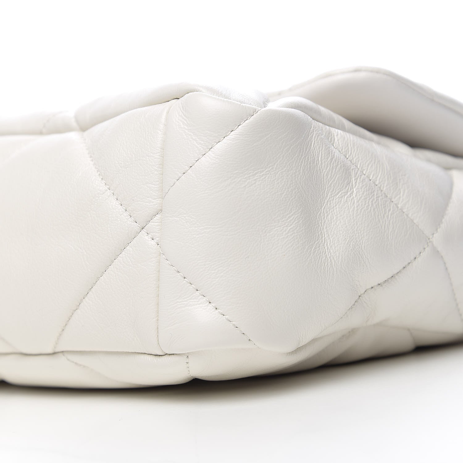 Chanel Goatskin Quilted Large 19 Flap White 8 of 9