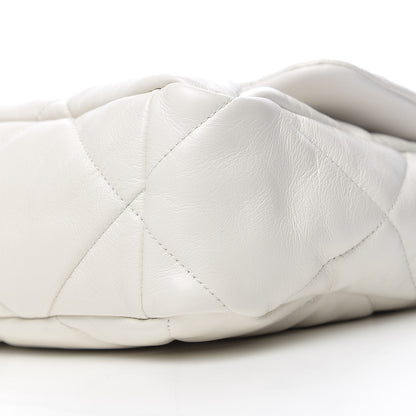 Chanel Goatskin Quilted Large 19 Flap White 8 of 9