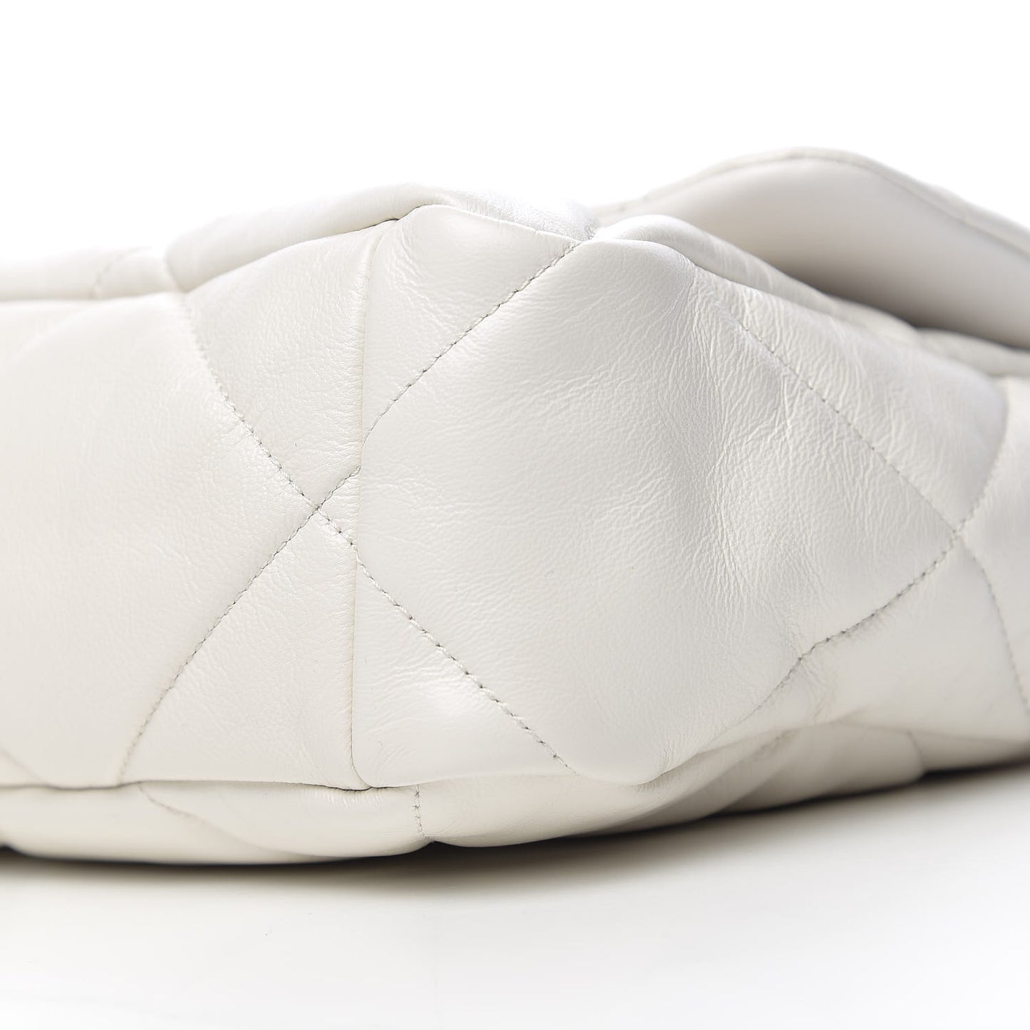Goatskin Quilted Large 19 Flap White