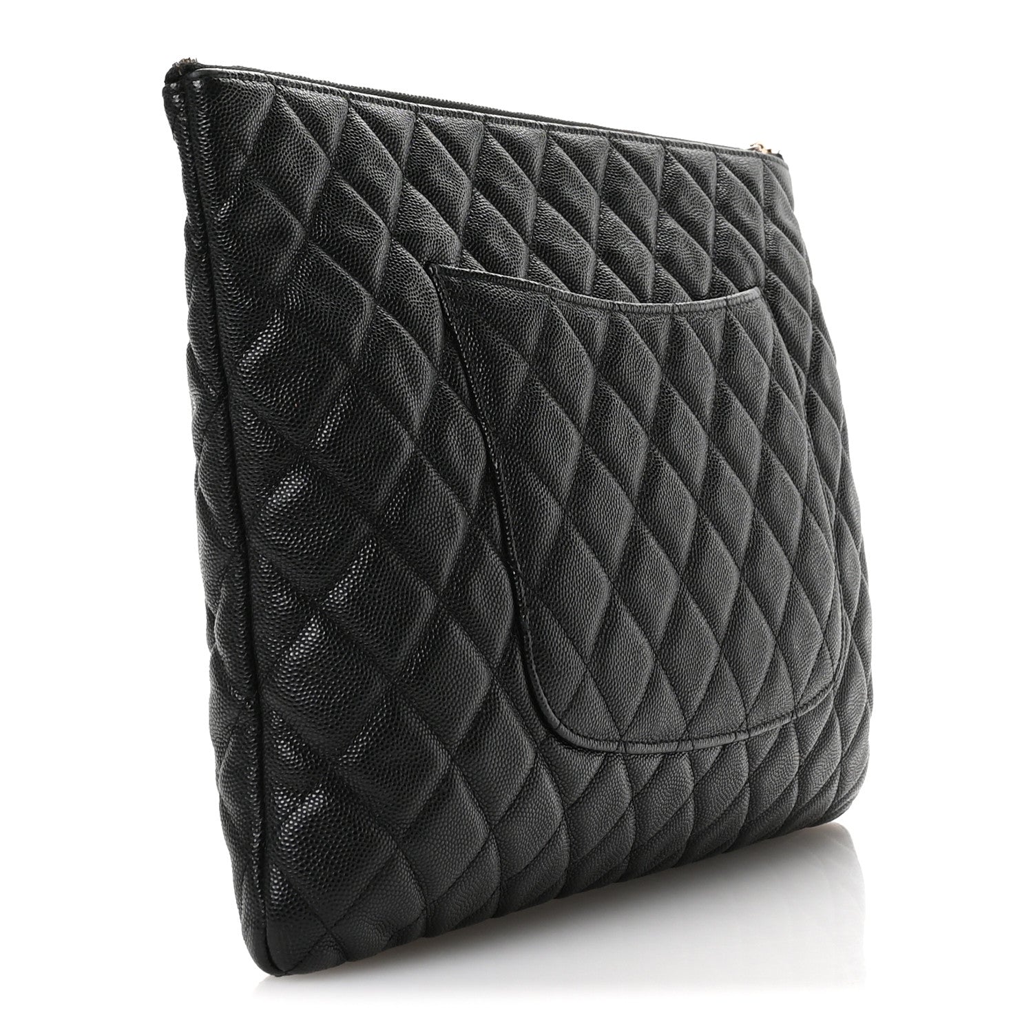 Chanel Iridescent Caviar Quilted Large Cosmetic Case Black 3 of 9
