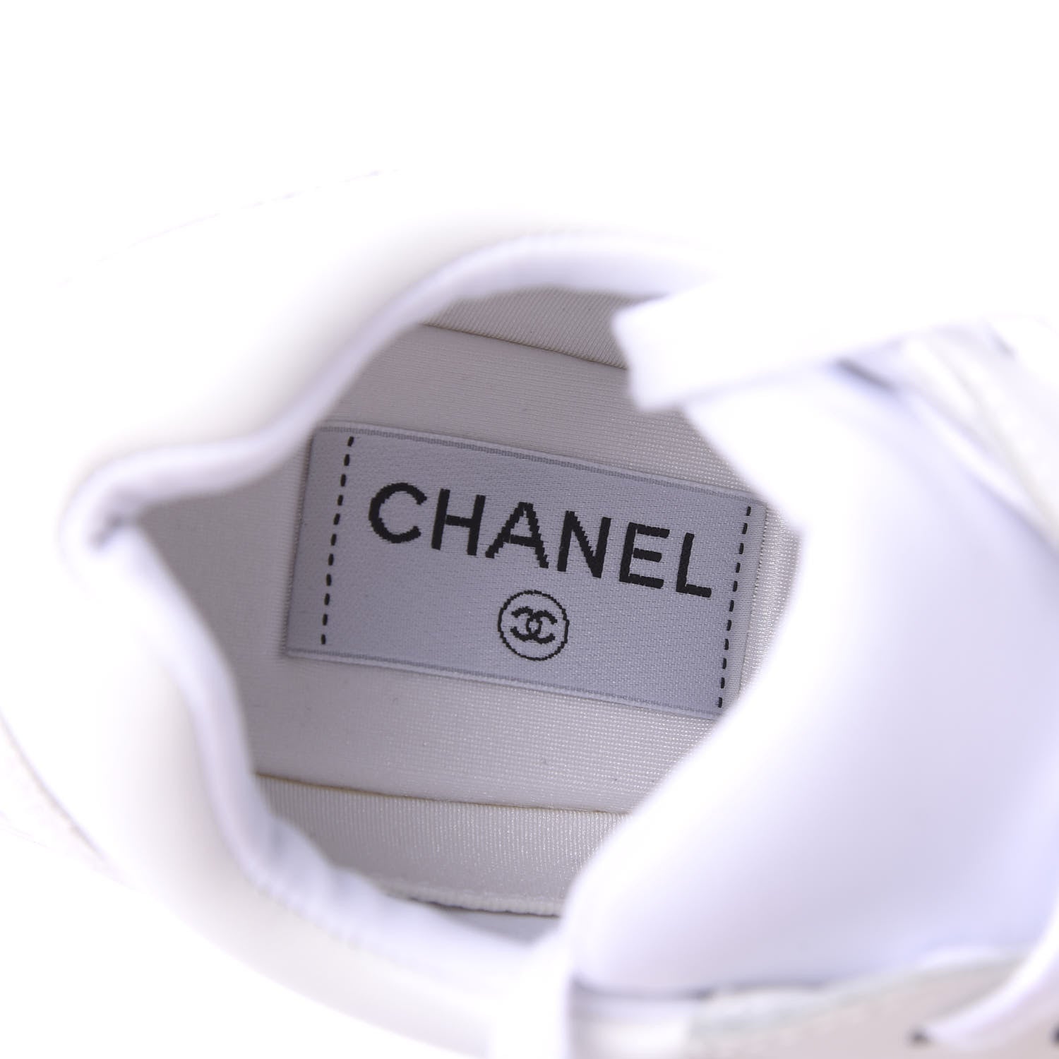 Chanel Suede Calfskin Fabric CC Sneakers 39 White 7 of 9