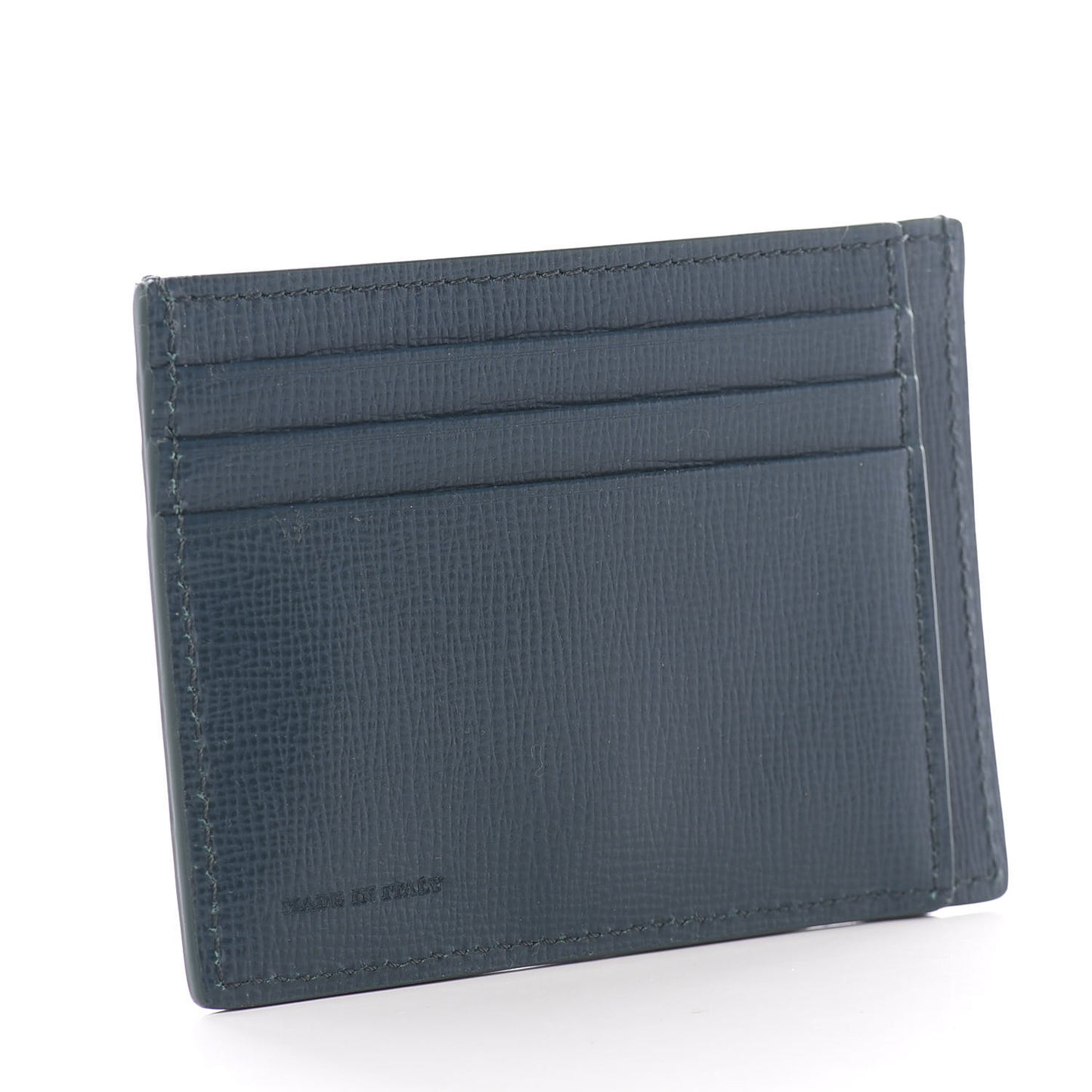London Grainy Calfskin Bernie Credit Card Case Blue