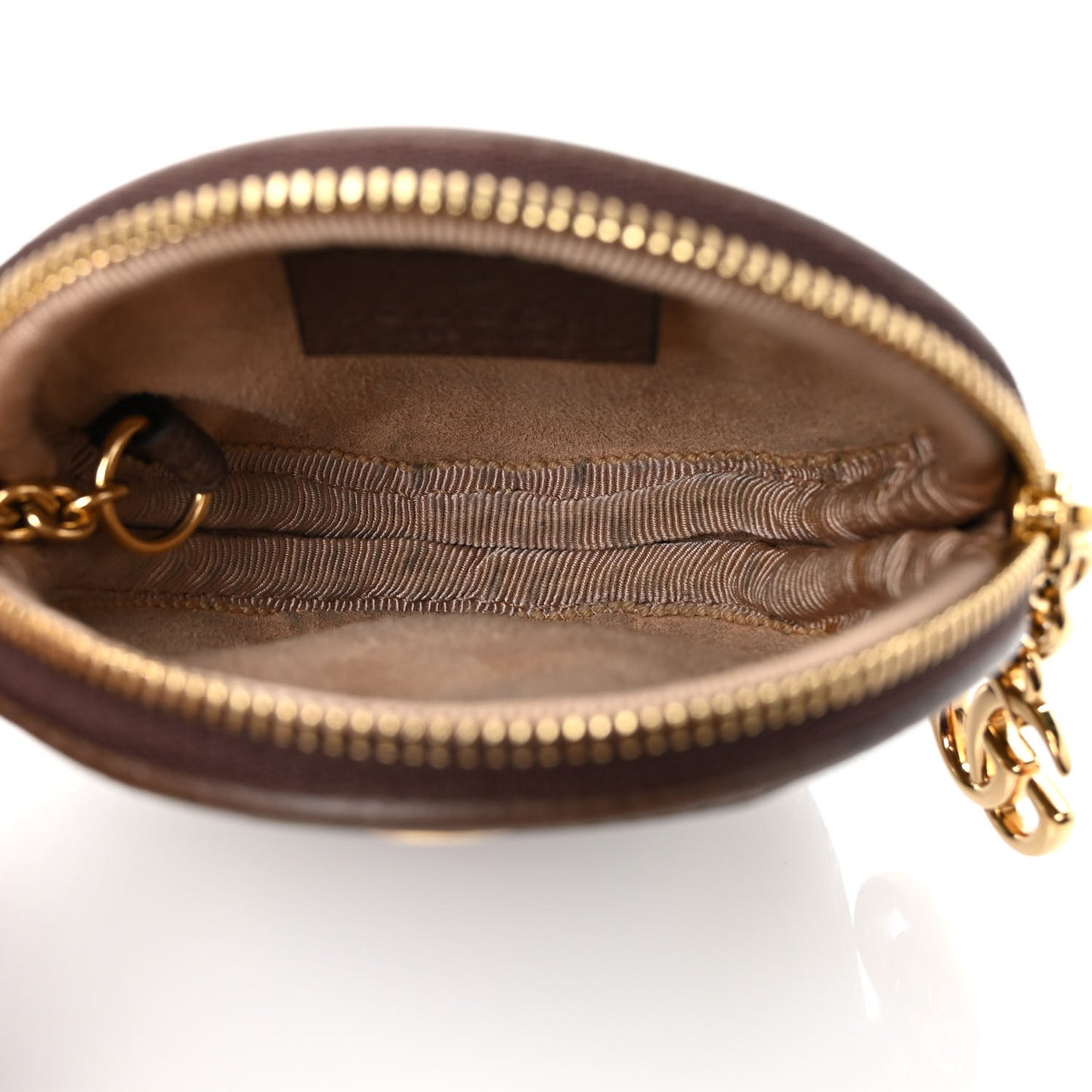 GG Supreme Monogram Web Ophidia Round Coin Purse Beige New Acero