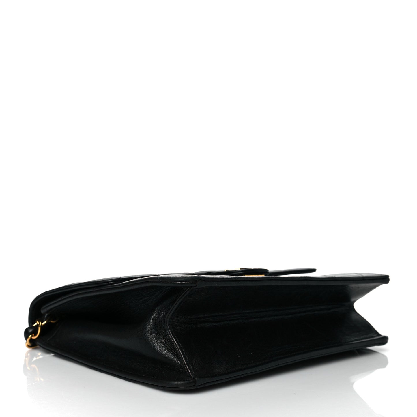Lambskin Quilted Small Single Flap Black
