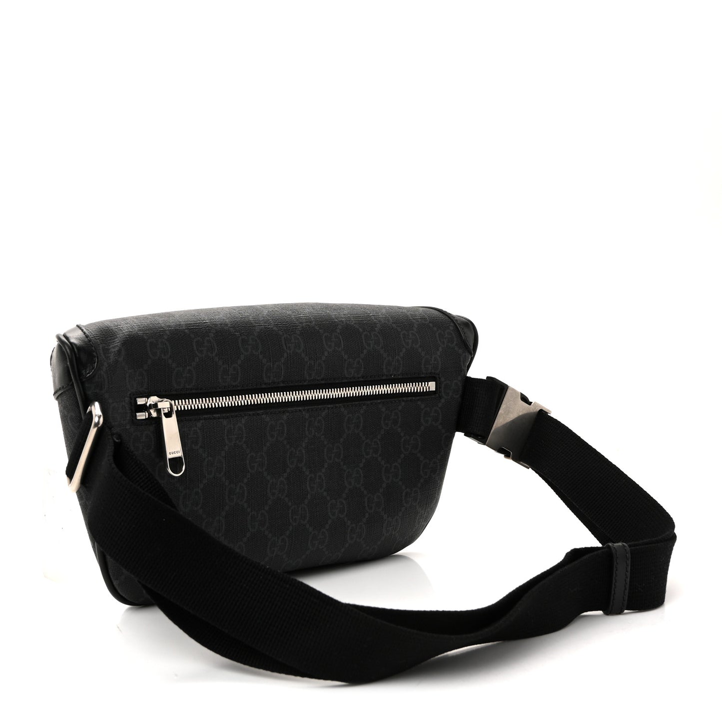 GG Supreme Monogram Textured Calfskin Retro Interlocking G Belt Bag Black