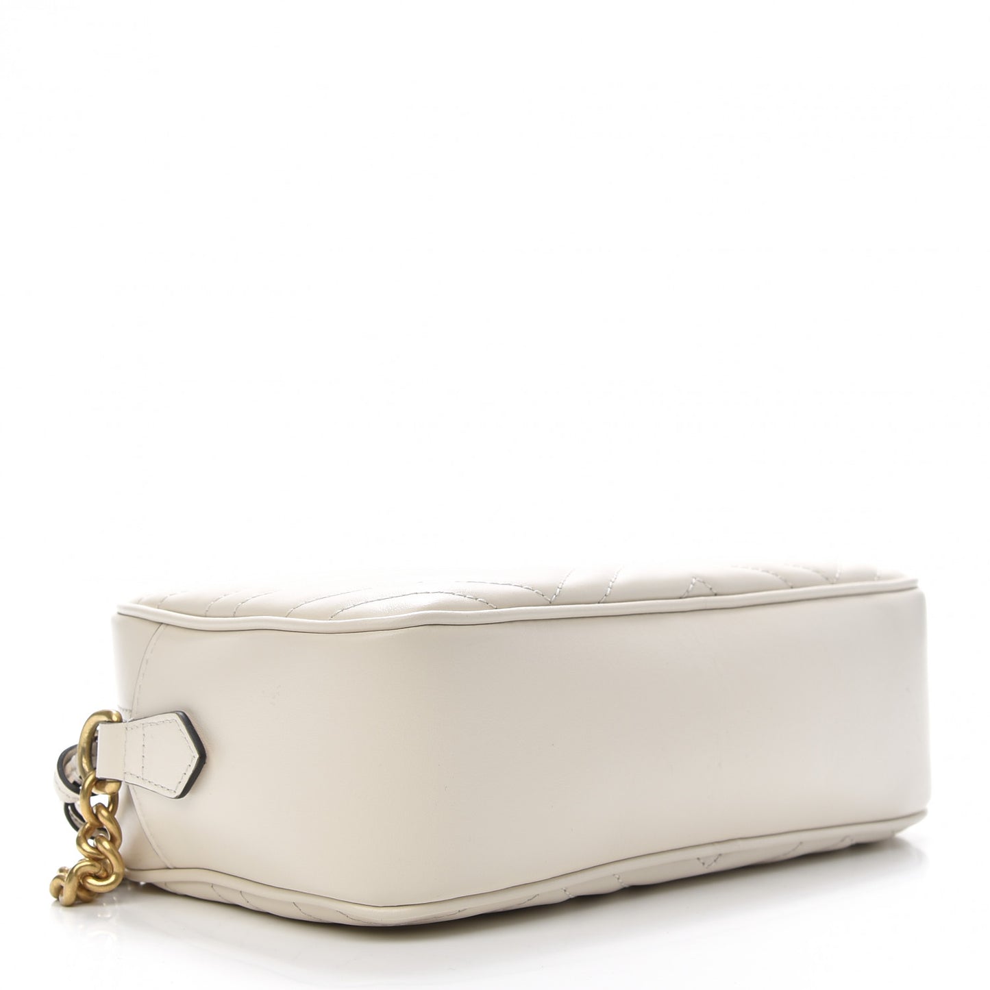 Calfskin Matelasse Small GG Marmont Chain Shoulder Bag White