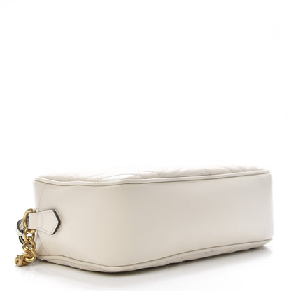 Gucci Calfskin Matelasse Small GG Marmont Chain Shoulder Bag White 4 of 9