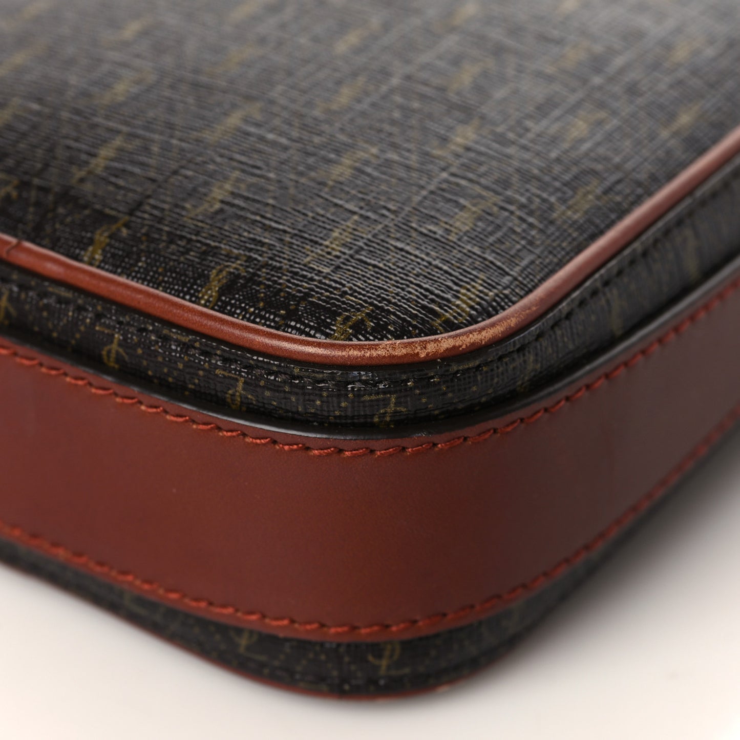 Canvas Smooth Calfskin Le Monogramme Crossbody Pouch Chestnut