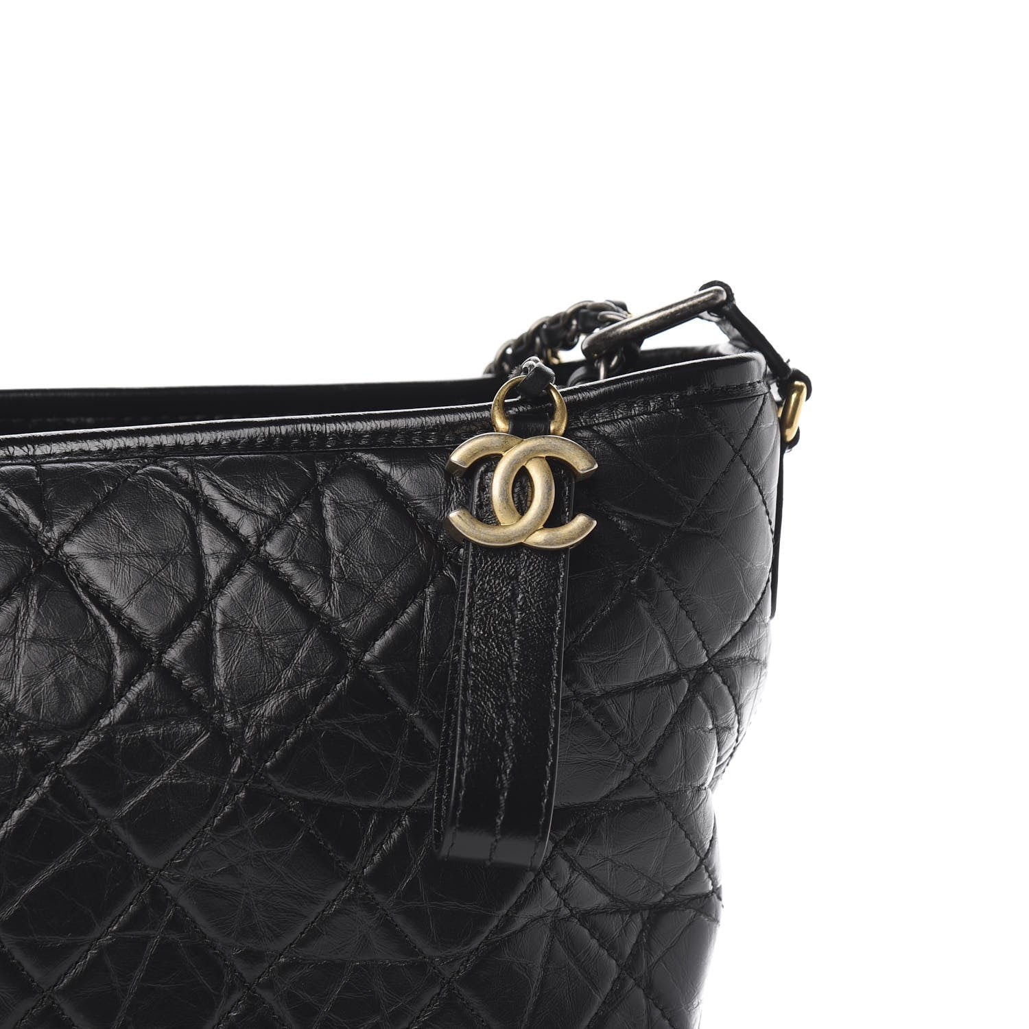 Chanel Aged Calfskin Quilted Large Gabrielle Hobo Black 10 of 11