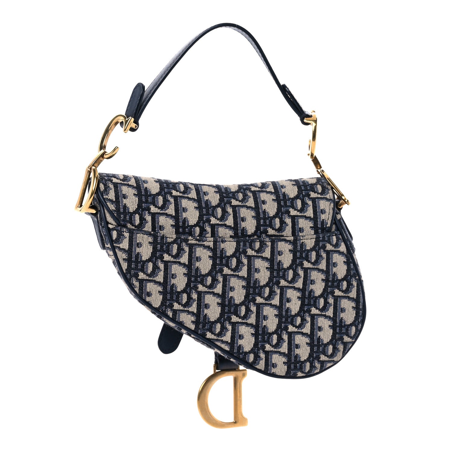 Christian Dior Oblique Mini Saddle Bag Blue 3 of 12