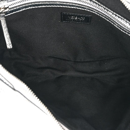 Versace Metallic Calfskin Small Repeat Zip Hobo Silver 5 of 8
