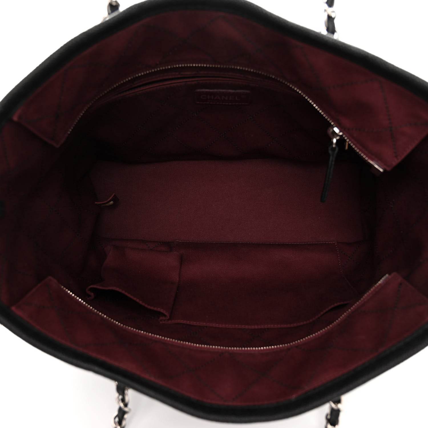 Chanel Grained Calfskin Quilted Small Daily Shopping Tote Black 6 of 12