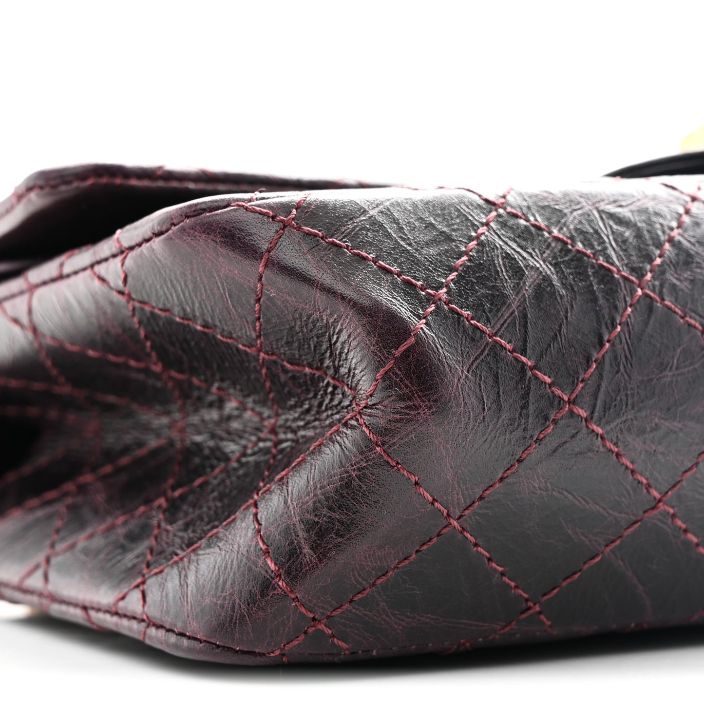 Aged Calfskin Quilted 2.55 Reissue 225 Flap Dark Burgundy