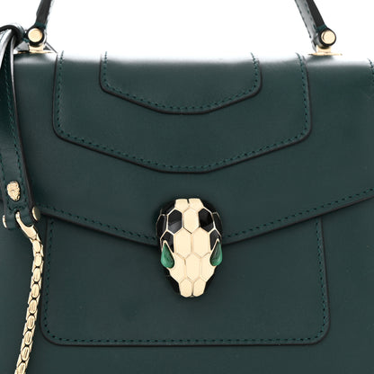 Bulgari Calfskin Serpenti Forever Top Handle Emerald Green 9 of 12