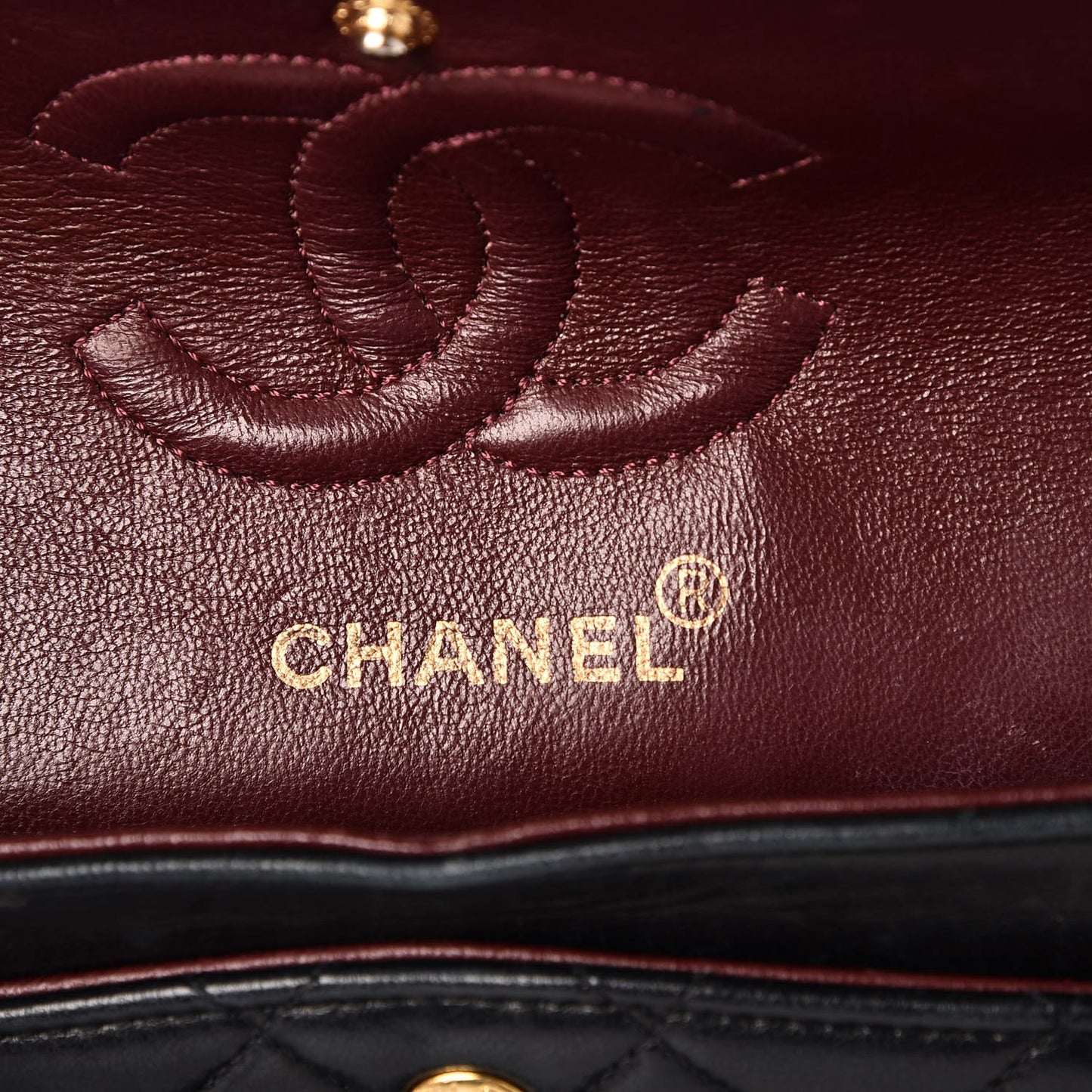 Lambskin Quilted Small Double Flap Navy
