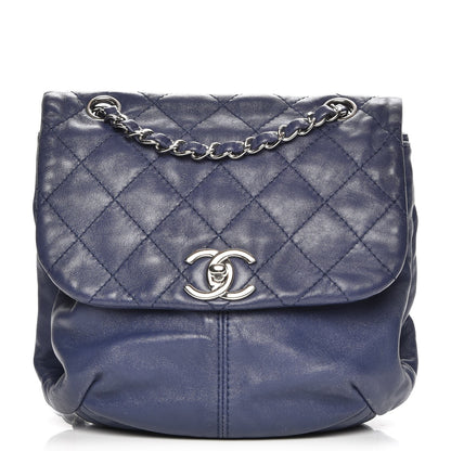 Chanel Shiny Lambskin Quilted Mini Trianon Messenger Flap Blue 1 of 7