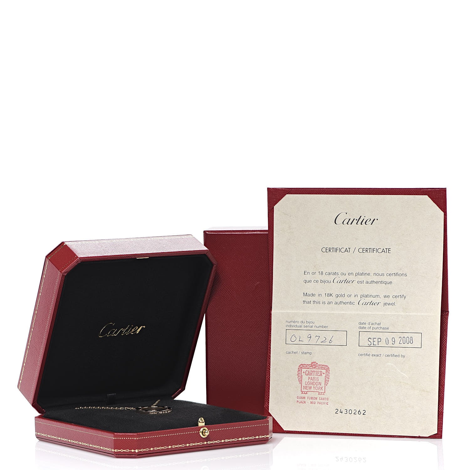 Cartier 18K Pink Gold 3 Diamonds LOVE Pendant Necklace 8 of 8