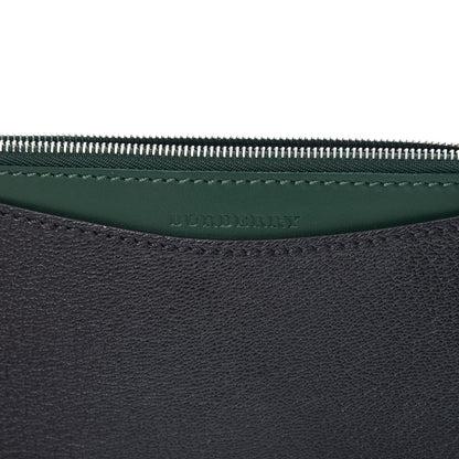 Burberry Goatskin D-Ring Zipper Coin Pouch Black Dark Green 6 of 8