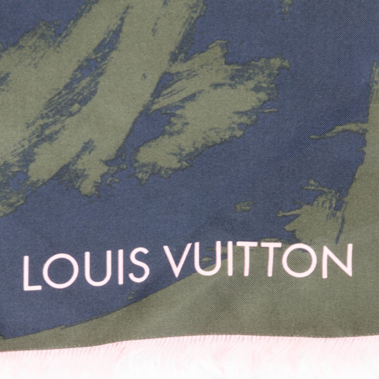 Silk Arty Flower Scarf Marine
