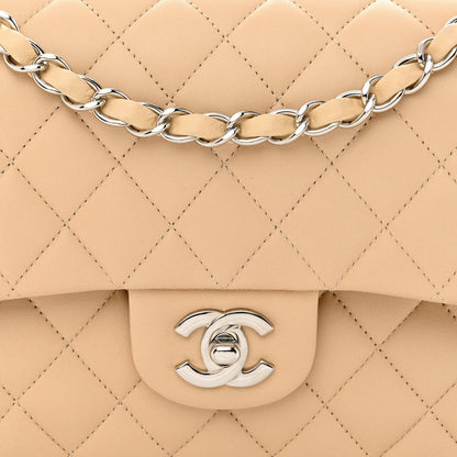 Chanel Lambskin Quilted Medium Double Flap Beige 8 of 14