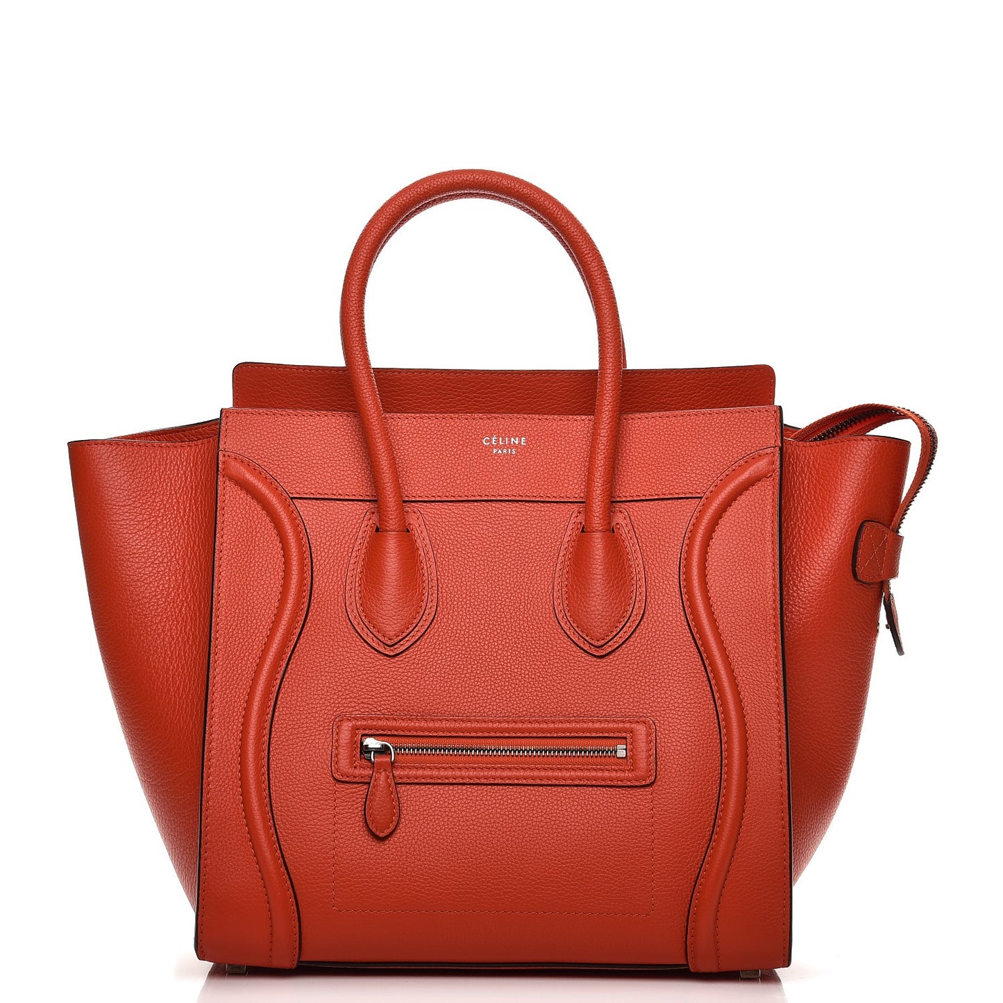 Drummed Calfskin Mini Luggage Vermillion
