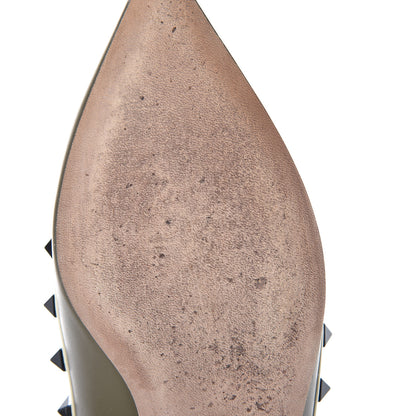 Valentino Garavani Nappa Rockstud Cage Ballerina Flats 36.5 Army Green Light Ivory 8 of 10