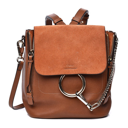 Chloe Suede Calfskin Medium Faye Backpack Tan 1 of 13