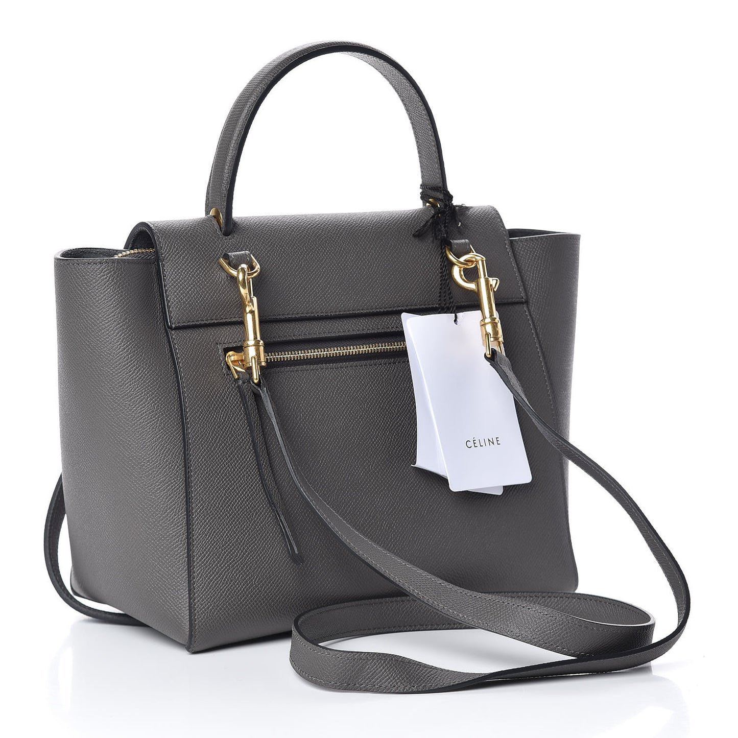 Baby Grained Calfskin Micro Belt Bag Grey