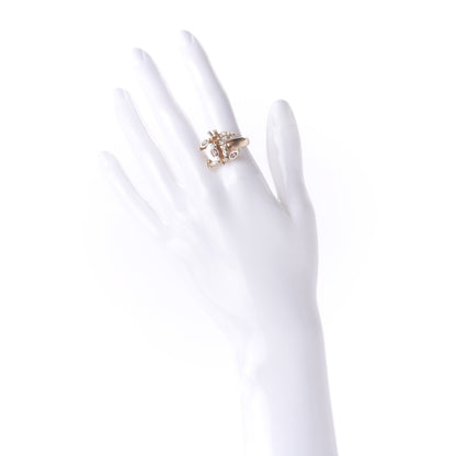 Chanel Crystal Marquise CC Logo Ring 6 Rose Gold 2 of 6