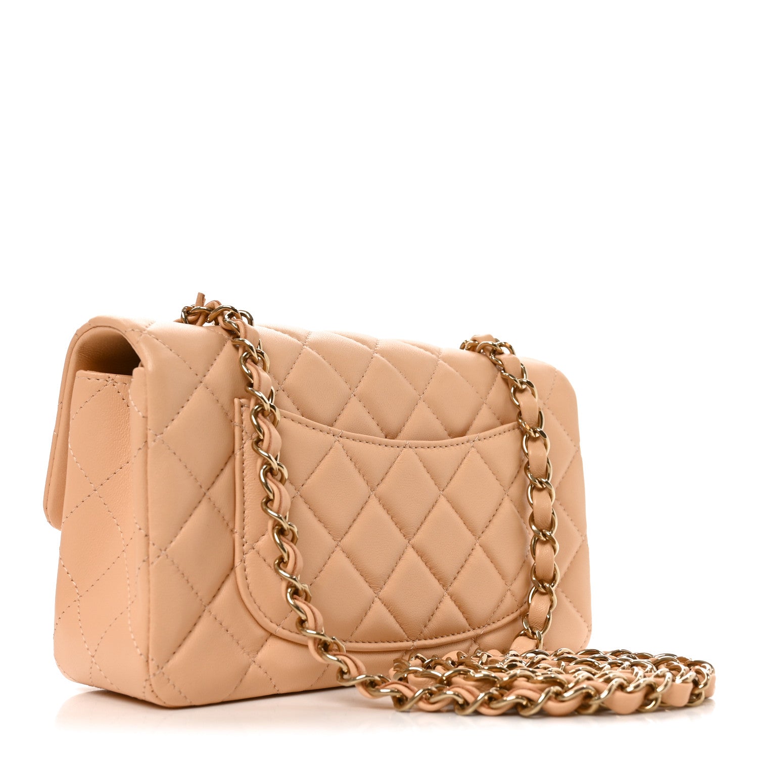 Chanel Lambskin Quilted Mini Rectangular Flap Beige 3 of 11