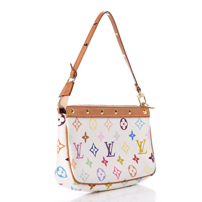 Louis Vuitton Monogram Multicolor Pochette Accessories White 3 of 9