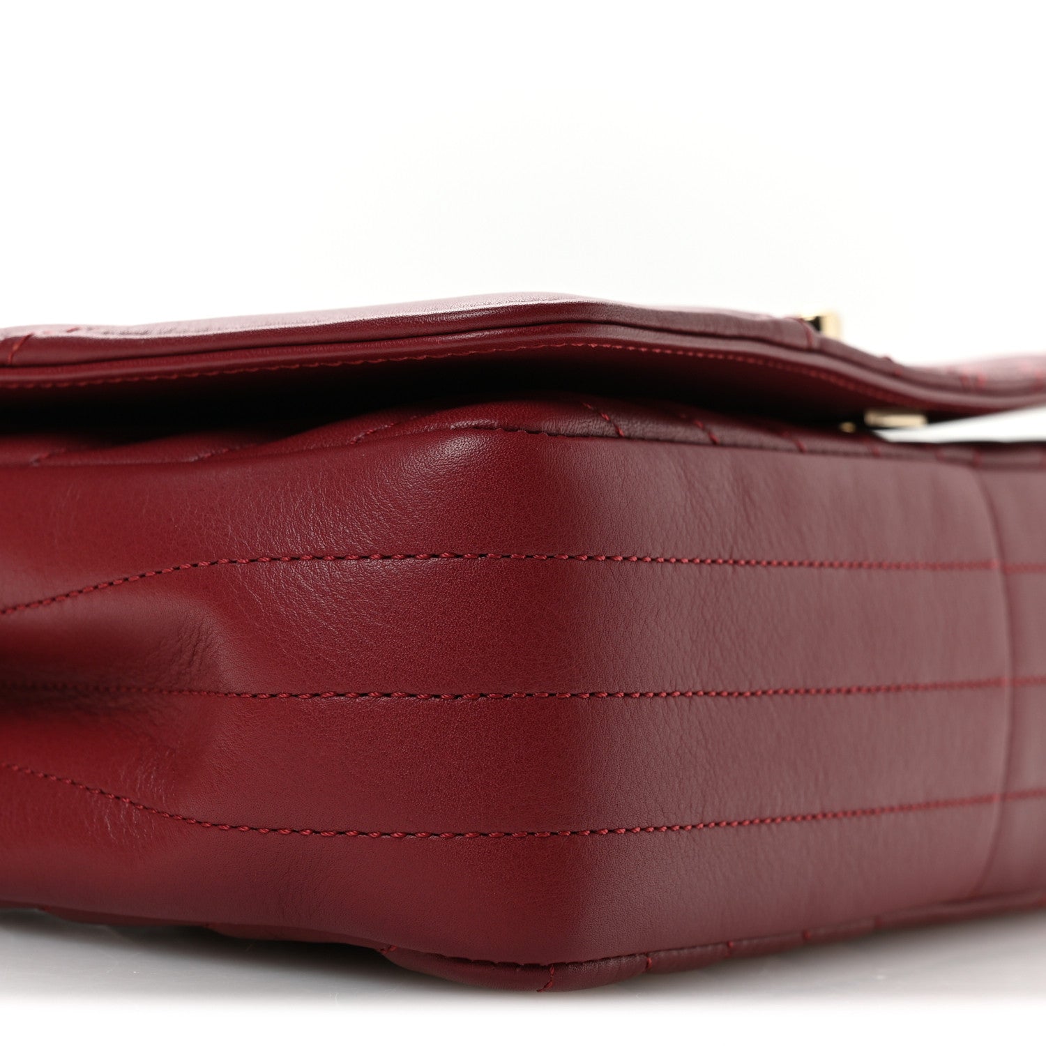 Chanel Calfskin Chevron Quilted Small Statement Flap Burgundy 9 of 11