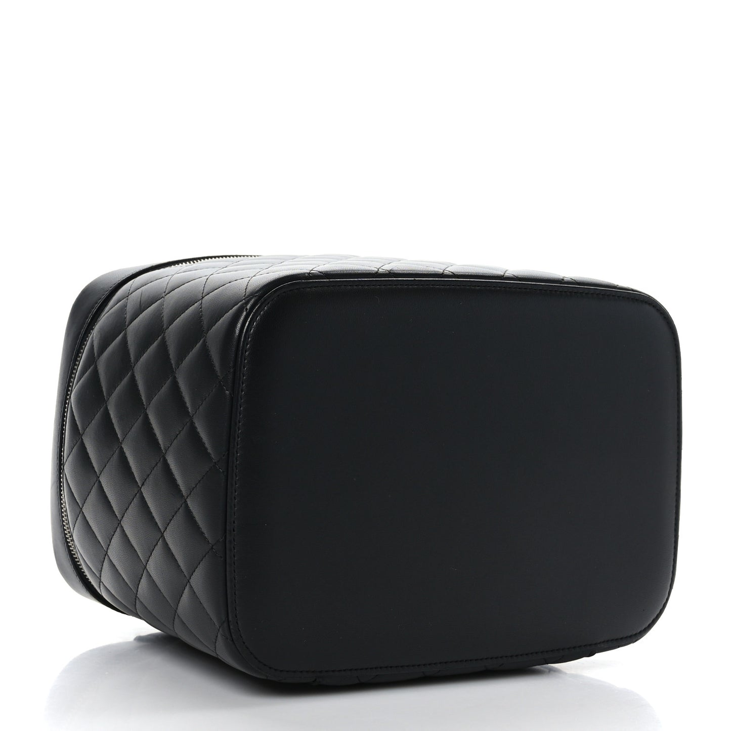 Lambskin Quilted Vanity Pouch Black