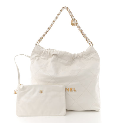 Chanel Shiny Calfskin Quilted Small Chanel 22  White 3 of 13