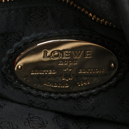 Loewe Calfskin Snakeskin Small Flamenco Tassel Knot Clutch Black Red 5 of 8