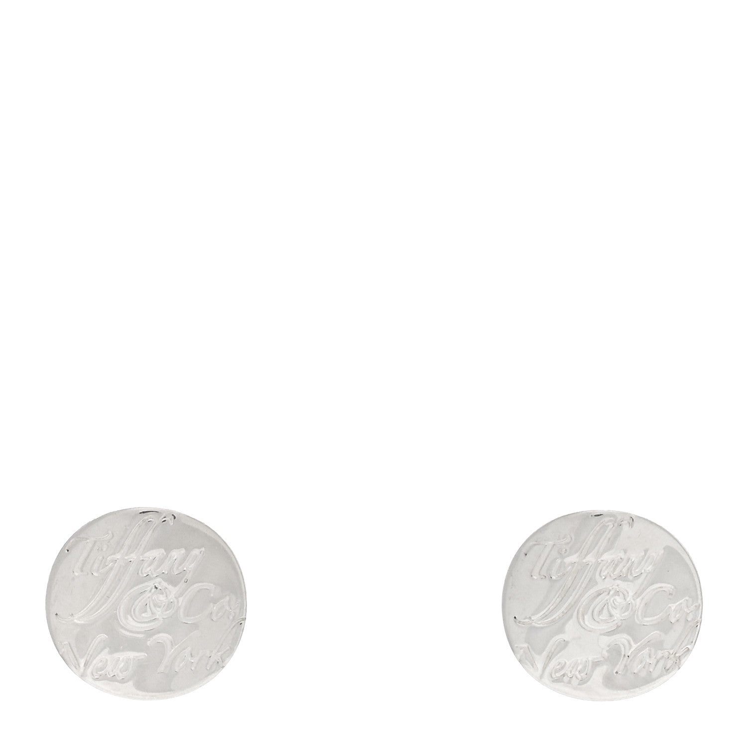 Tiffany Sterling Silver Notes Round Earrings 1 of 4