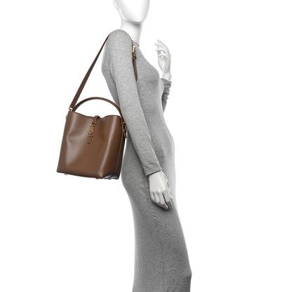 Saint Laurent Shiny Calfskin Le 37 Bucket Bag Dark Cork 2 of 15