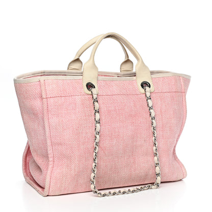 Chanel Canvas Medium Deauville Tote Pink 3 of 10