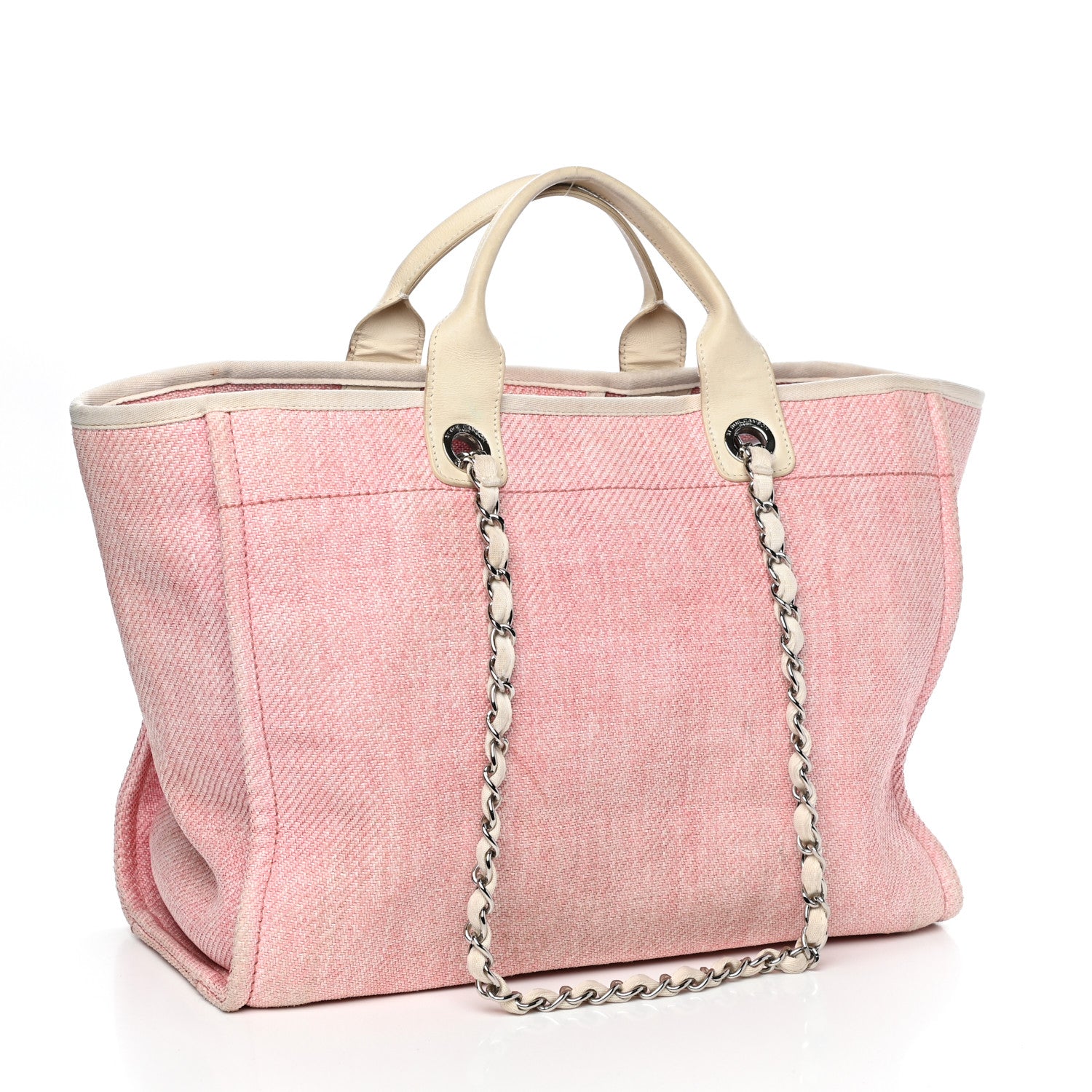 Chanel Canvas Medium Deauville Tote Pink 3 of 10