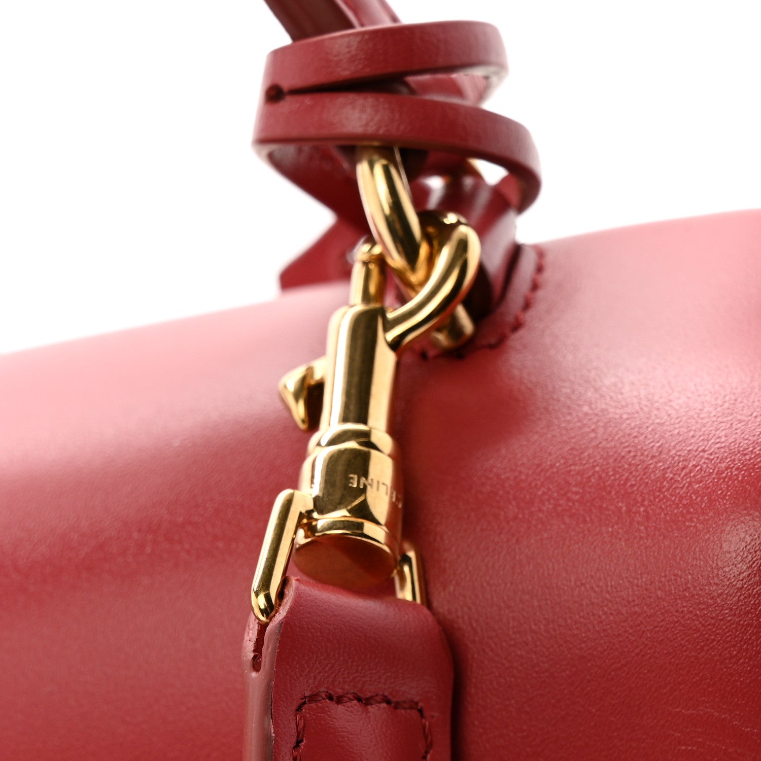 Celine Satinated Calfskin Mini 16 Top Handle Bag Raspberry 14 of 15